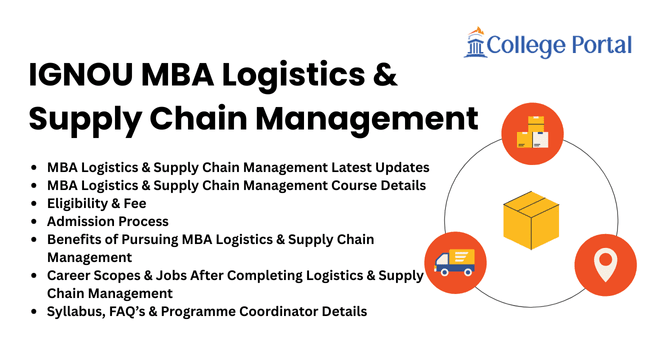 IGNOU MBA Logistics and Supply Chain Management Admission 2026: Fees, Eligibility, Syllabus & Career Scope
