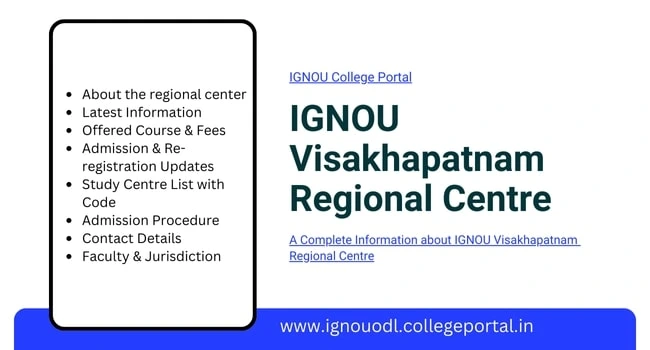 IGNOU Visakhapatnam Regional Centre Admission 2026: Courses List, Fees, Contact Details